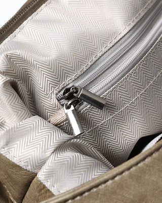 Ethnic Keyring Set One-Shoulder Leather Tote Bag
