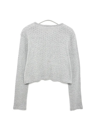 Perforated Sleeveless Cardigan Set