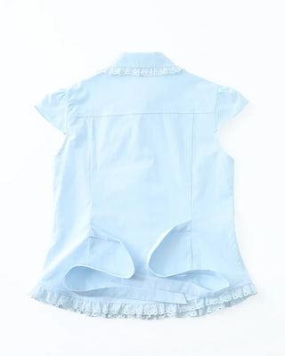 [1st Re-release] (ORIGINAL) Lace Ribbon Slim Blouse