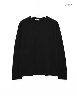 Simple round neck collar long-sleeve T-shirt