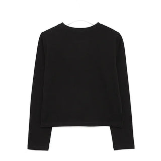 Pastel crop long-sleeved T-shirt