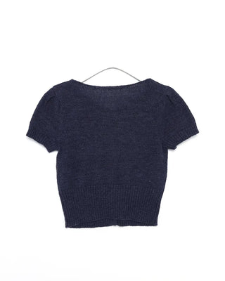 Half-sleeve knit cardigan
