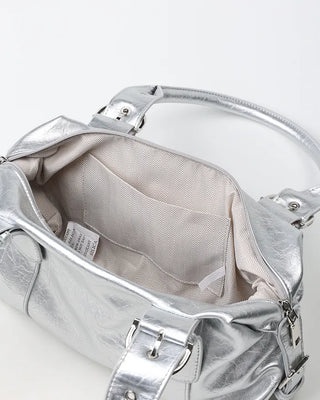Studded belt leather tote bag