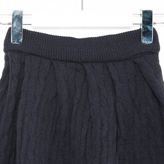 Button-collar knit and skirt set