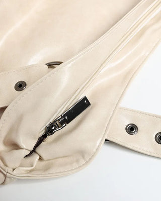 Zip Detail Motor Boston Bag