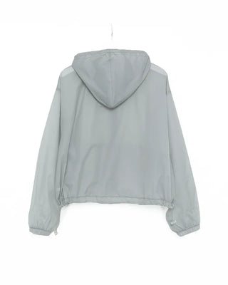 Hooded cropped windbreaker