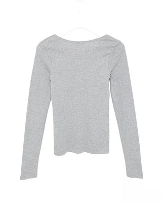 Bateau Neck Basic Long T-Shirt