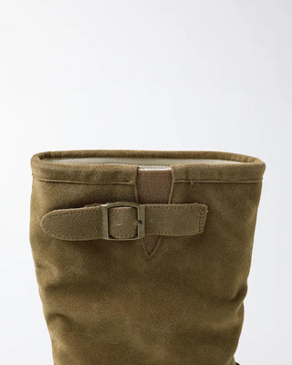 Belt-point mid-calf boots