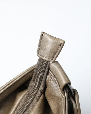 Ethnic Keyring Set One-Shoulder Leather Tote Bag