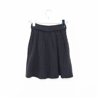 Button-collar knit and skirt set