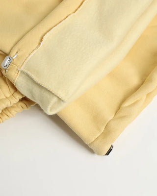 Fleece-lined one-pleat sweatpants