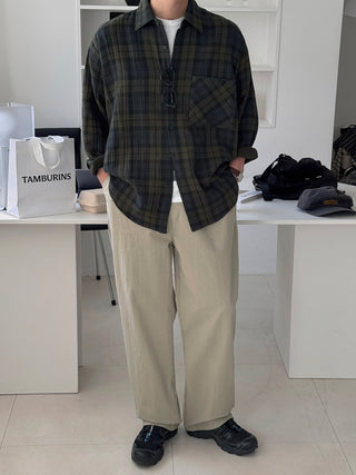 Rhythm Double-Layered Oversized Check Shirt