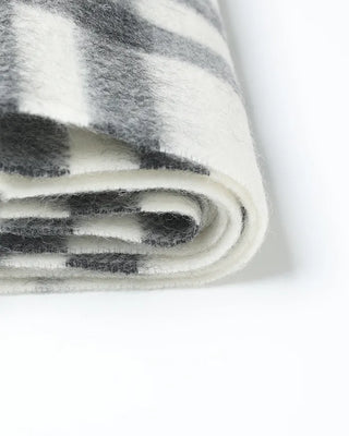 Checked wool blend scarf