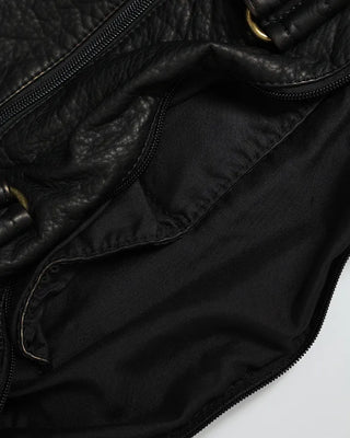 Cable Line Leather Square Boston Bag