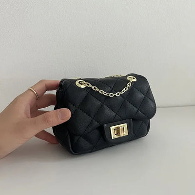 Zuni Quilted Micro Mini Gold Chain Bag