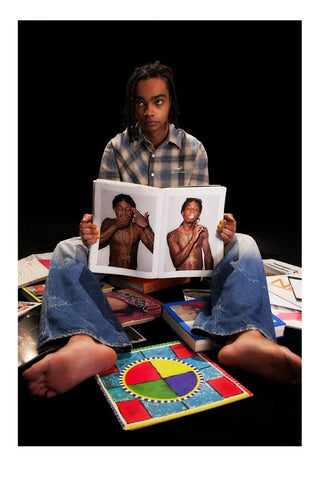 CONP Asymmetric bias-cut plaid shirt (blue)