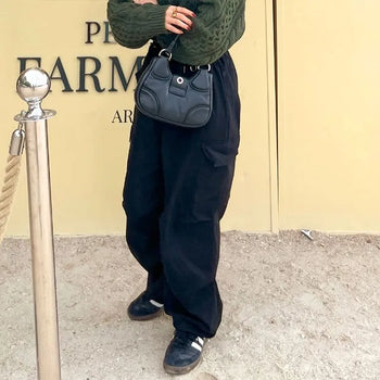Pintuck cargo pants