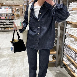 hake black denim shirts