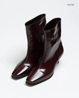 Glossy Ankle Boots