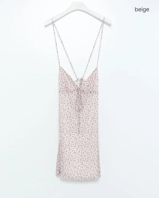 Flower pattern camisole mini dress