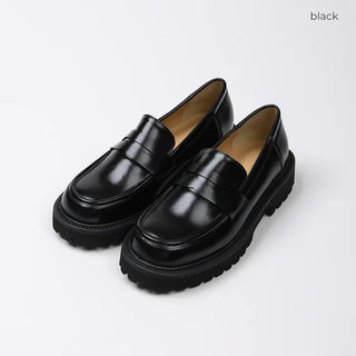 Round platform loafers