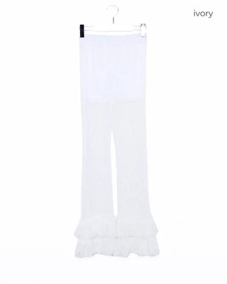 Tiered hem lace leggings