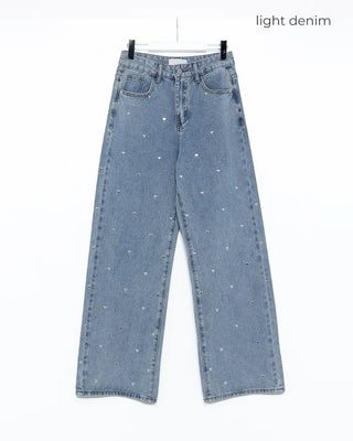 Heart Stud Denim Pants