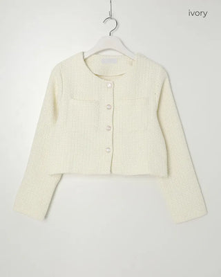 Flap pocket tweed jacket