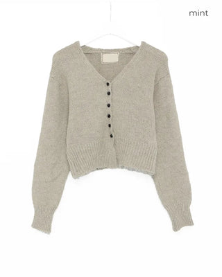 Black button-up V-neck cardigan