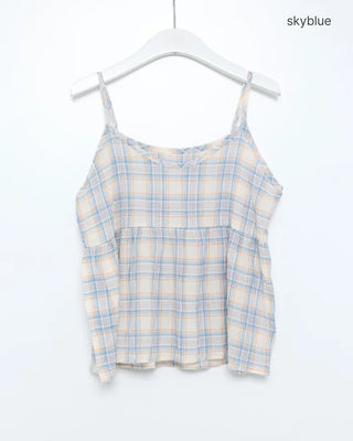Pastel check camisole blouse
