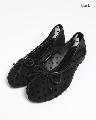 Polka Dot See-Through Flat Pumps
