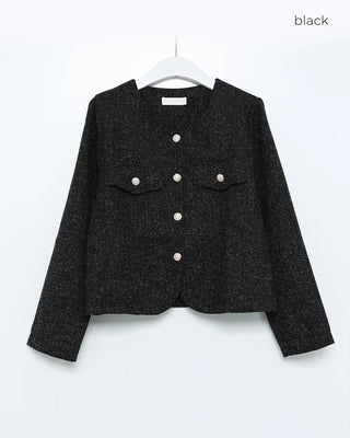 Gold button tweed jacket