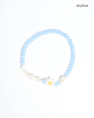 Daisy Flower Bead Bracelet
