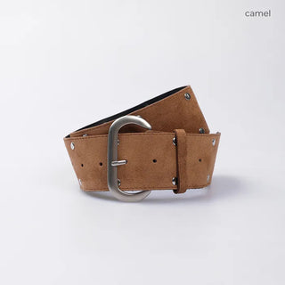 Wide suede point belt