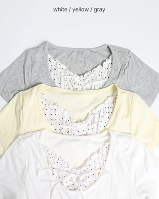 Dot Shirring Half Cardigan