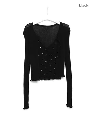 Knit sleeveless cardigan set