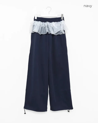 Chiffon-lined sweatpants
