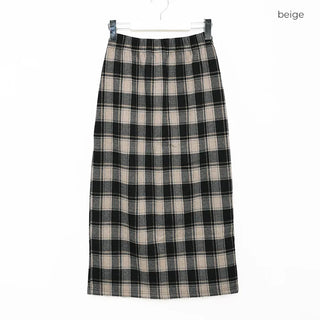 Checkered long skirt