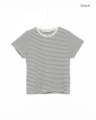 Basic Fit Striped Short Sleeve T-Shirt
