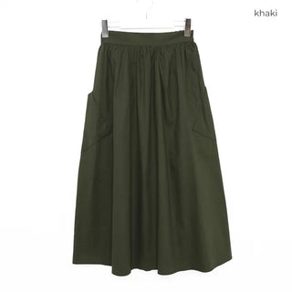 Cargo Shirring Long Skirt