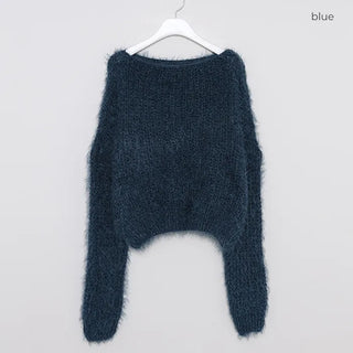 Fluffy Boat Neck Knit