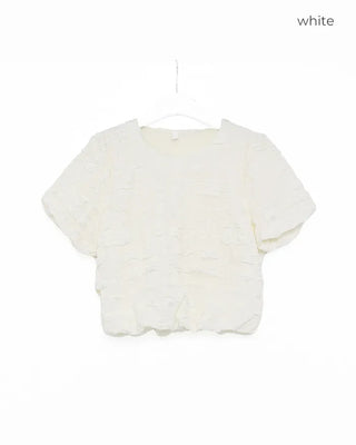 Wrinkle Volume Short-Sleeve Blouse