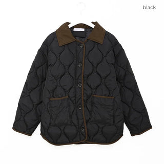 Color-blocked line quilted padding