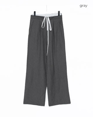 Two-tone striped banding slacks