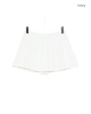 Pleated micro mini skirt pants