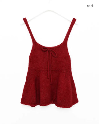 Ribbon string knit bustier
