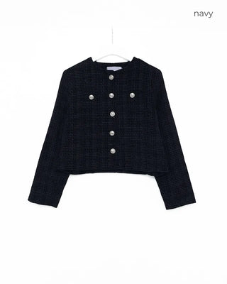 Silver Metal Tweed Jacket