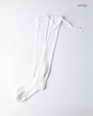 Ribbon sheer knee socks