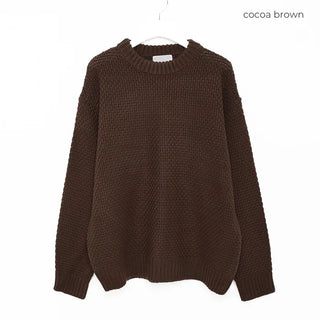 Round punched knit sweater