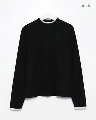 Slim-fit frill detail knit
